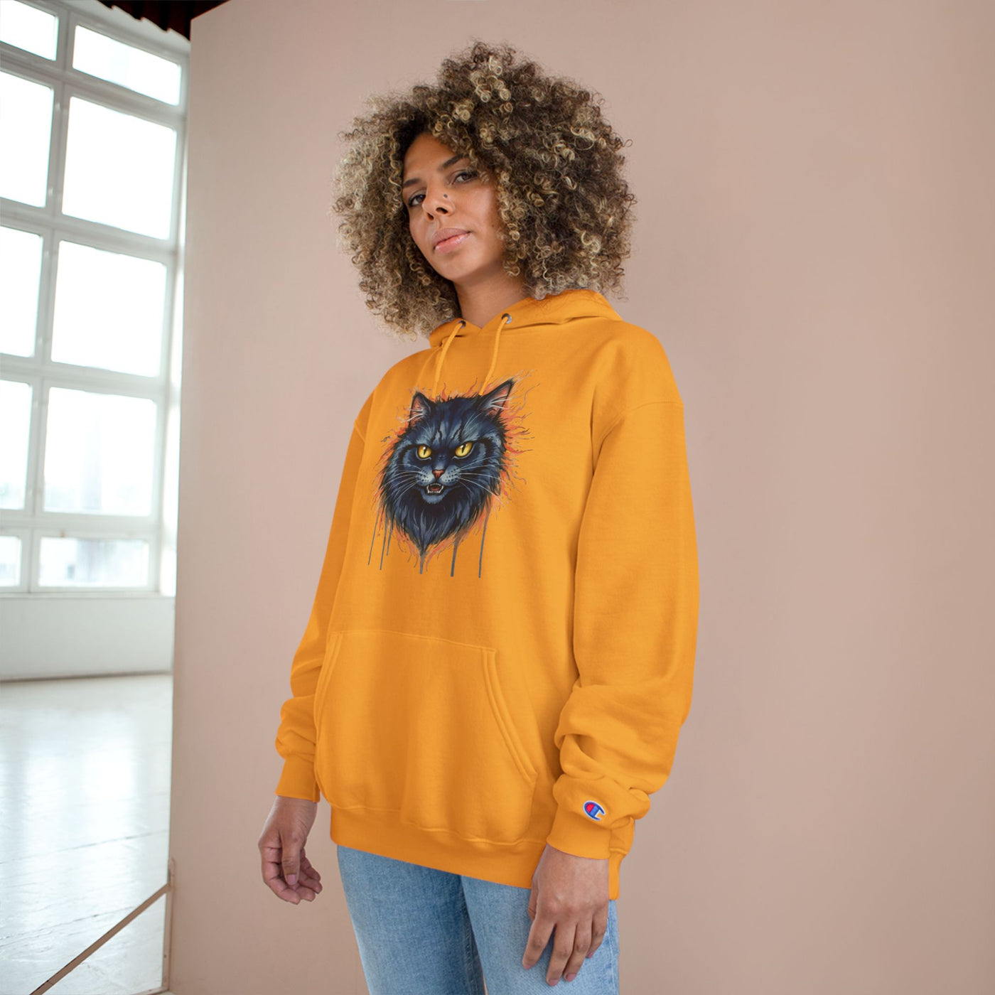 Mad Cat style 2 Men and Women Champion Hoodie