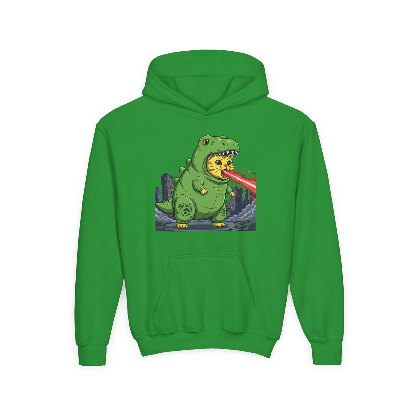 Cat cosplay Godzilla style 4 Unisex Kids Hoodie - Fun & Cozy Heavy Blend Sweatshirt with Cute Design