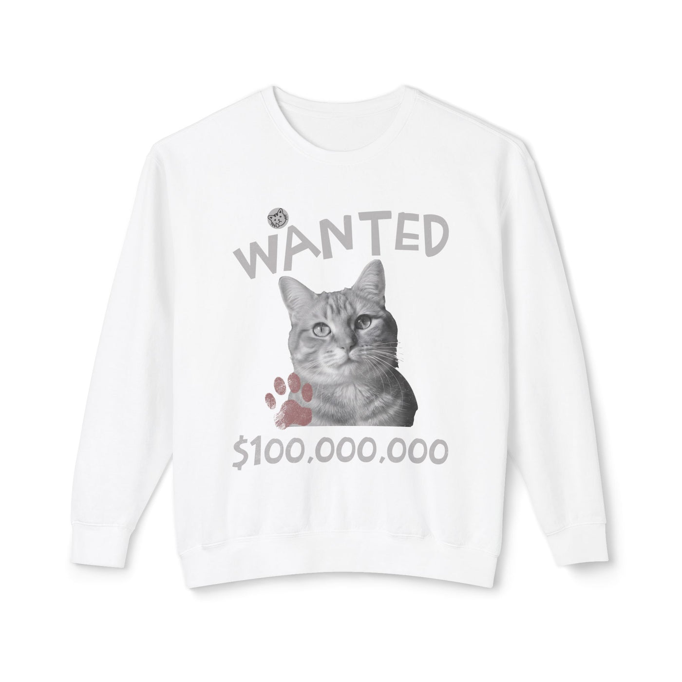 WANTED Cat Poster Design Unisex Crewneck Sweatshirt