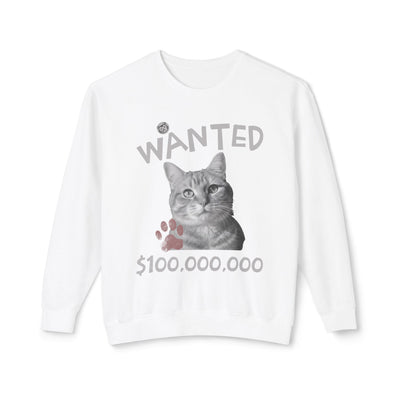 WANTED Cat Poster Design Unisex Crewneck Sweatshirt