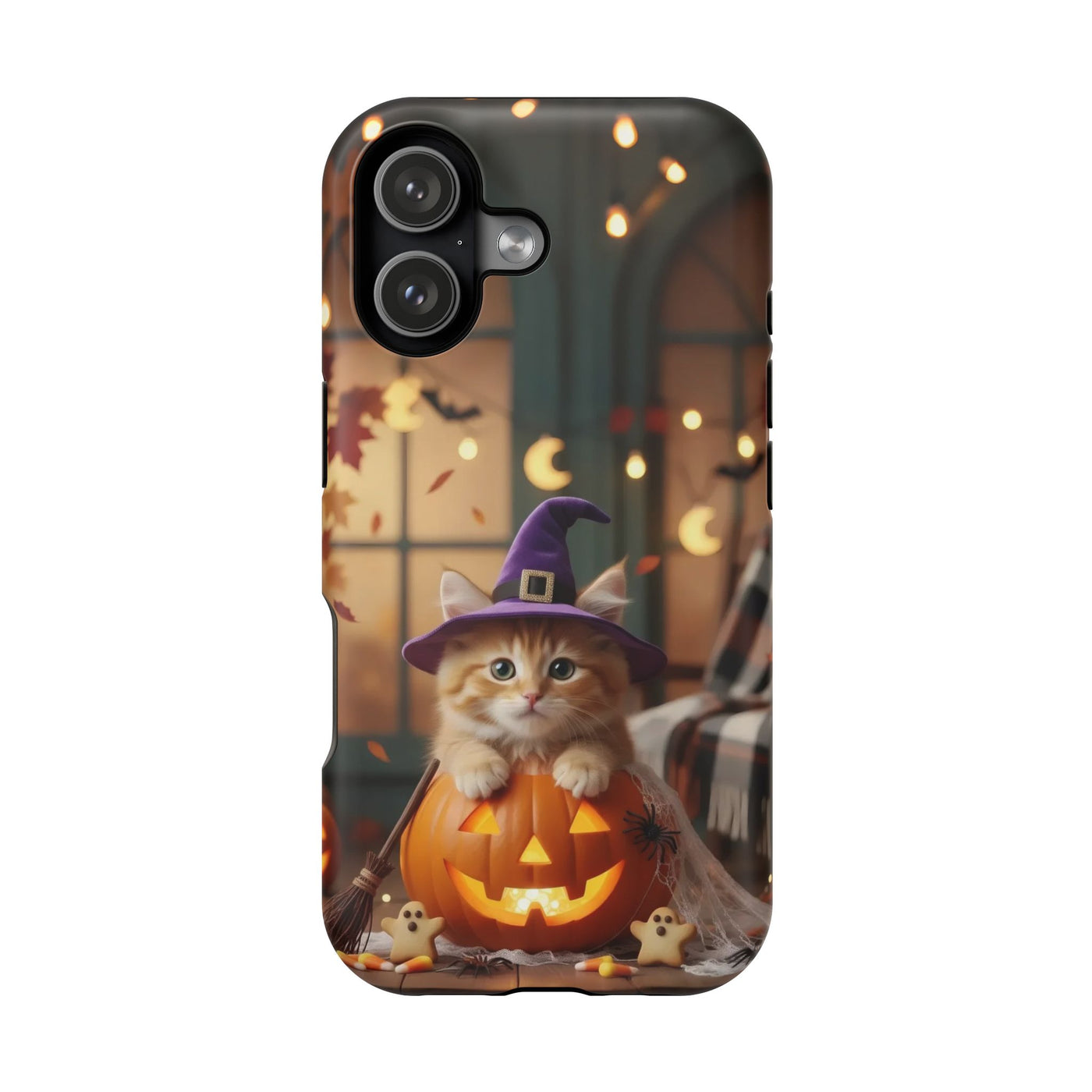 Halloween cute kitten photo style 1 Magnetic Phone Case, Cat Lover Gift, Impact-Resistant iPhone Case, Funny Pet Accessory, Unique Animal Design