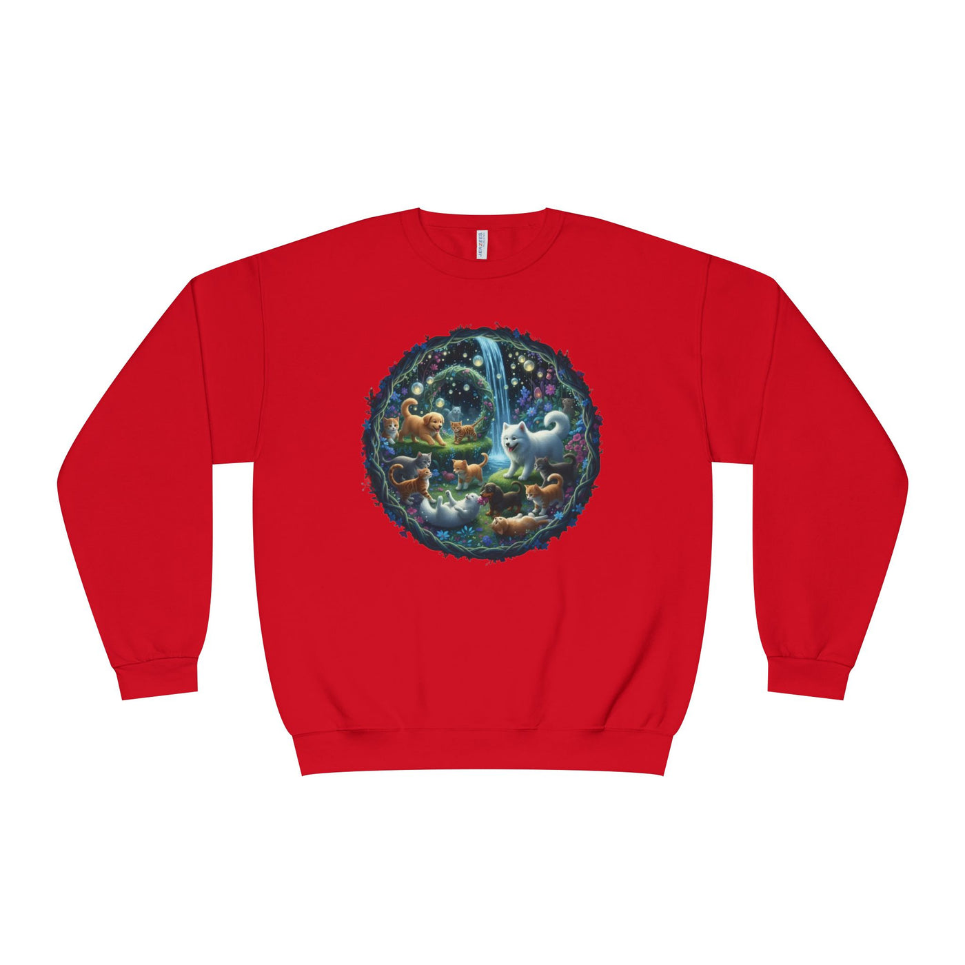 Cats & Dogs Happy Garden Unisex NuBlend® Crewneck Sweatshirt