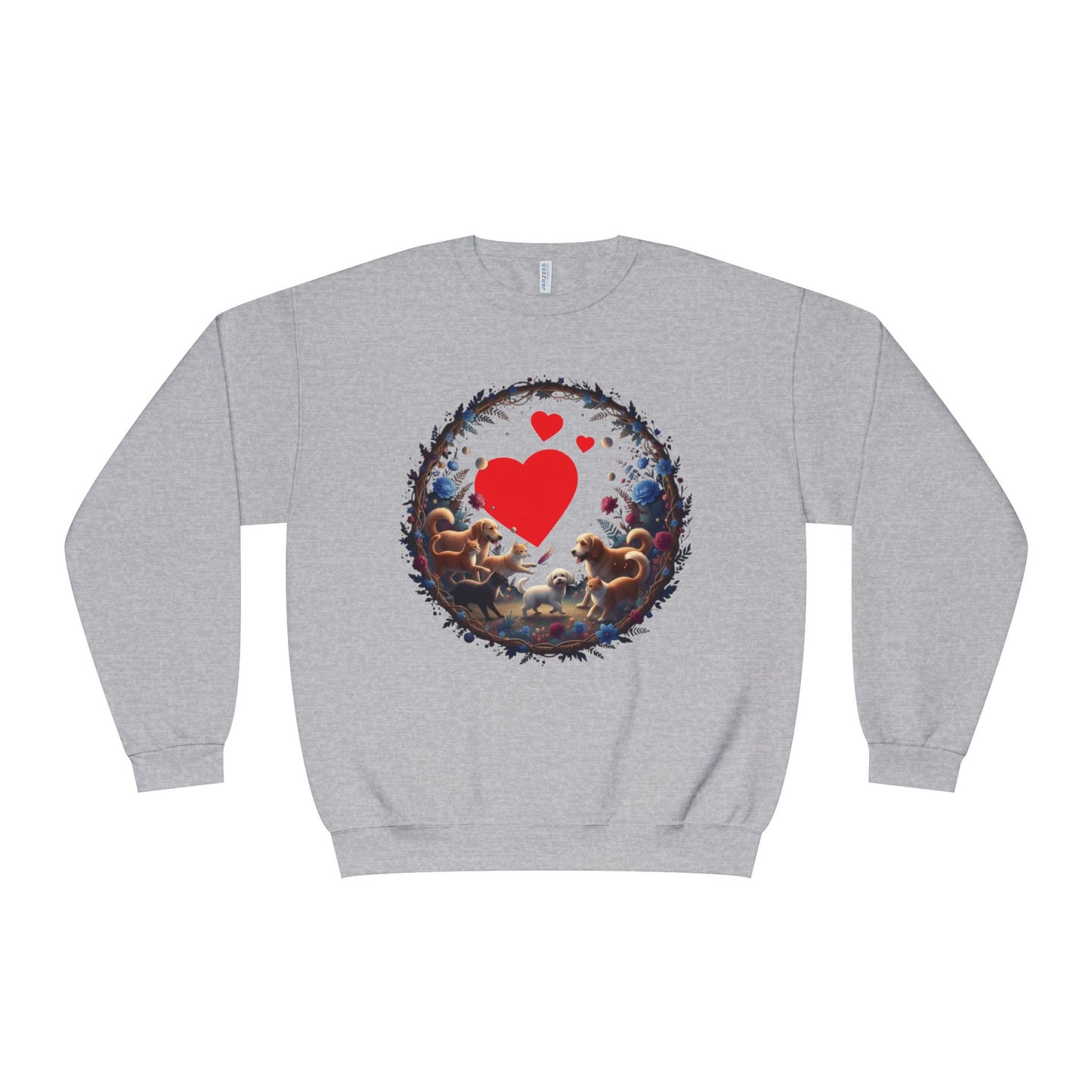 Cats & Dogs Full of Love Unisex NuBlend Crewneck Sweatshirt