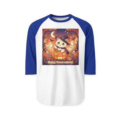 Halloween Cute Kitten Anime Unisex Raglan Shirt style 6
