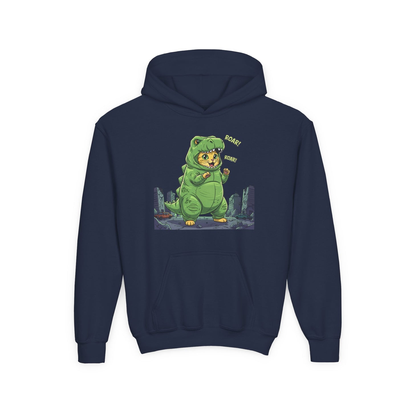 Cat cosplay Godzilla Unisex Kids Hoodie style 2