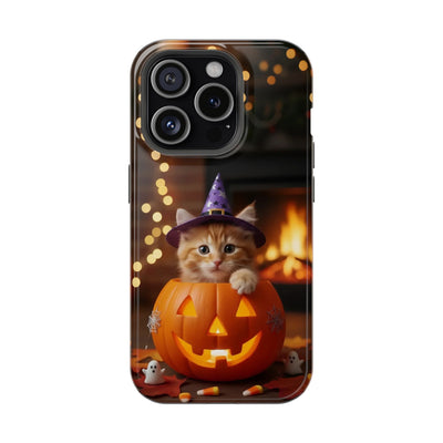 Halloween cute kitten photo style 3 Magnetic Phone Case, Cat Lover Gift, Impact-Resistant iPhone Case, Funny Pet Accessory, Unique Animal Design