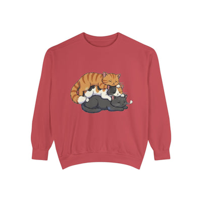 3 Cute Sleeping Cats style 6 Cozy Graphic Unisex Crewneck Sweatshirt