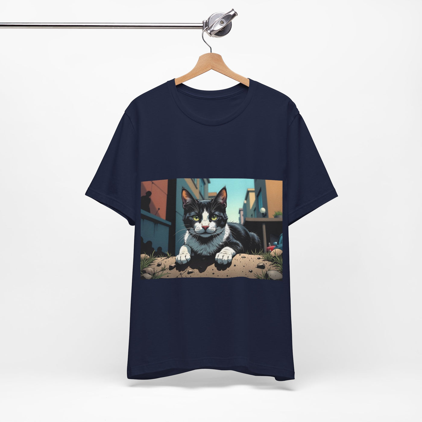 Cool Cat Graphic Tee style 1 - Unisex Jersey Short Sleeve Tee, Cat Lover Gift, Cute Cat T-Shirt, Casual Wear, Pet Owner Apparel
