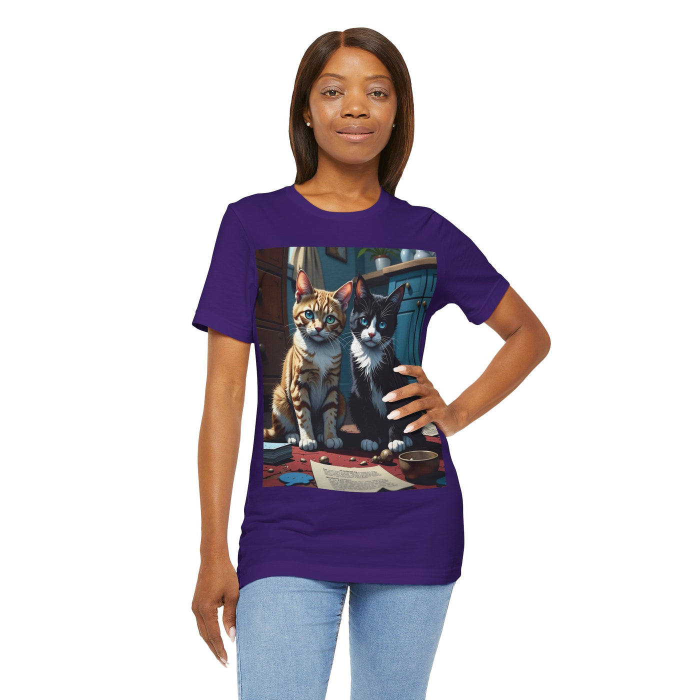 Adorable Cat Lovers Tee style 1- Cute Cat Graphic Tee, Pet Lover Gift, Animal T-Shirt, Birthdays, Cat Enthusiasts, Everyday Wear