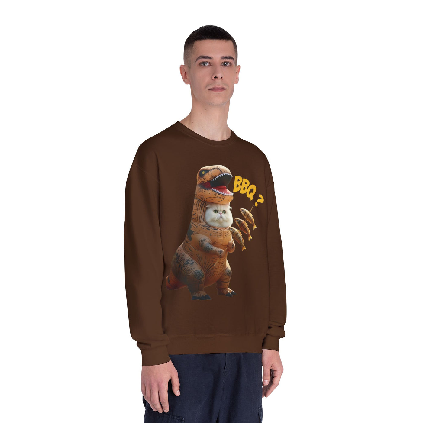 Tyrannosaurus Cat BBQ Unisex NuBlend® Crewneck Sweatshirt