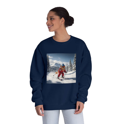 Skiing Dog Graphic Unisex NuBlend Crewneck Sweatshirt