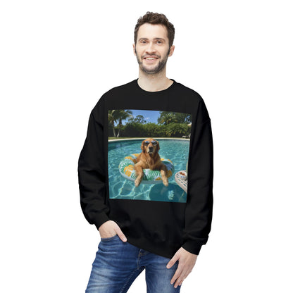 Swimming Pool Vibes Graphic Dog Unisex Crewneck Sweatshirt