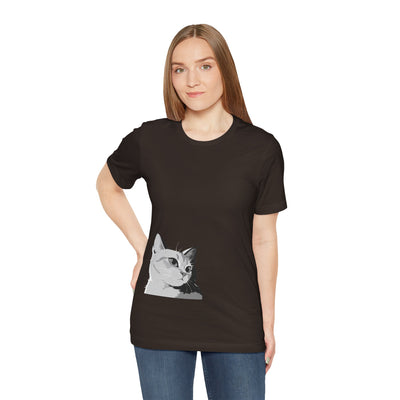 Cat Lover outlined style 2 Unisex Tee, Cat T-Shirt, Gifts for Cat Owners, Cute Cat Apparel, Pet Lover's Shirt, Everyday Casual Wear