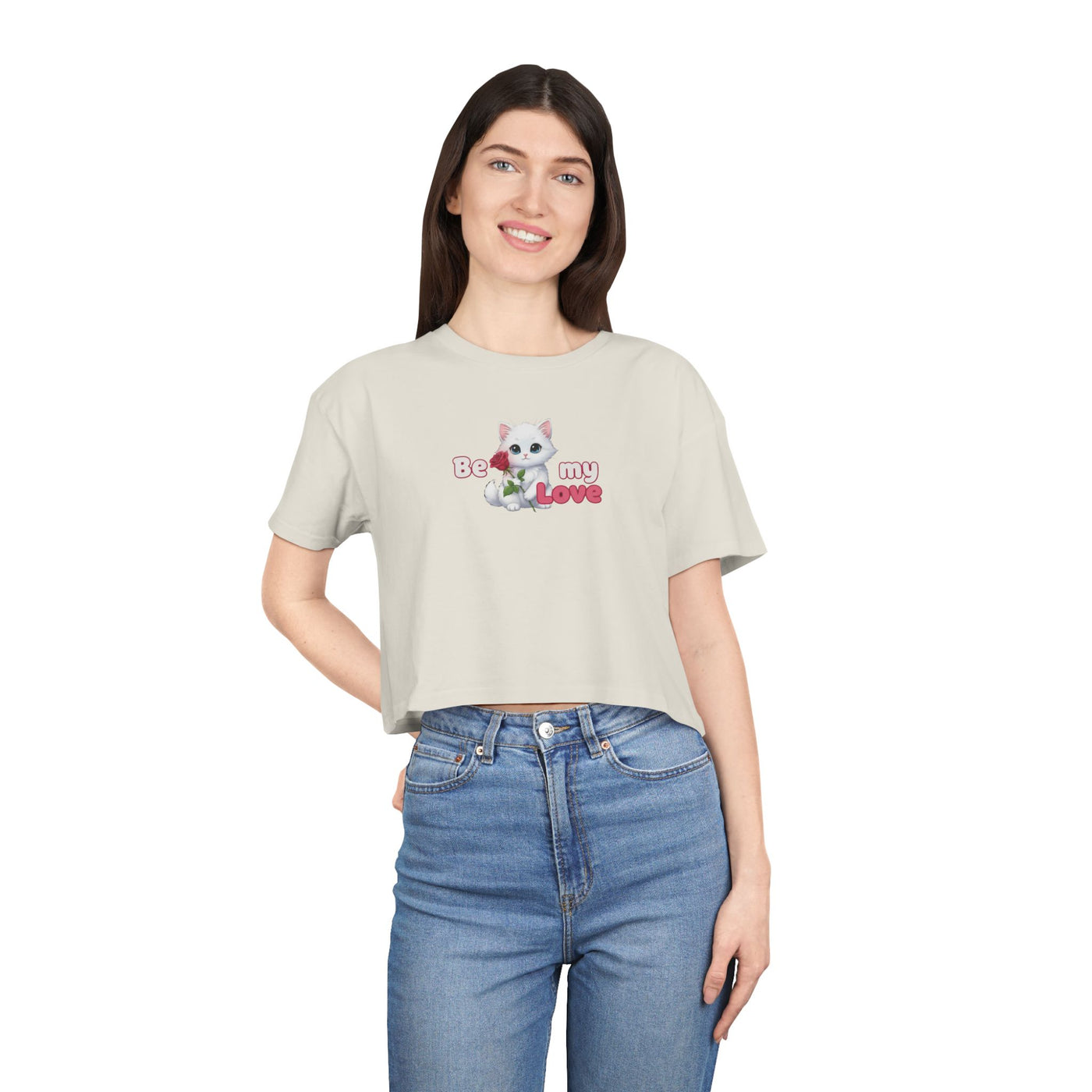 Cute Graphic Crop Tee - 'Be my Love', Women's Fashion, Gift for Animal Lovers, Casual Outfit, Summer Style, Funny Shirt
