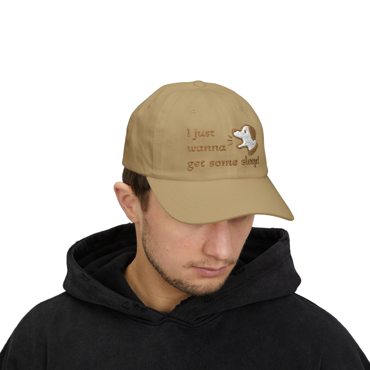 I Just Wanna Get Some Sleep Funny Dog Embroidered Dad Cap Hat