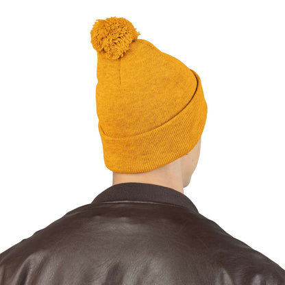Embroidered Dog Mom Pom-Pom Knit Cap