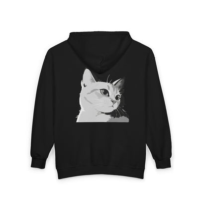 Cat Lover style 2 Unisex Full Zip Hoodie - Cozy, Customizable Sweatshirt Perfect for Gifting, Casual Wear, Fall/Winter Essentials, Lounge