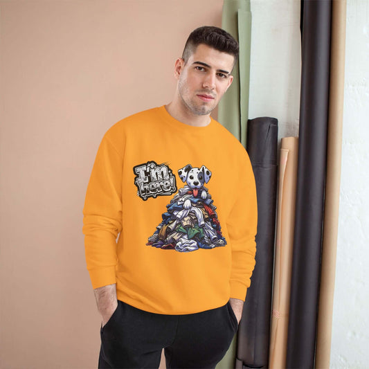 Cute Dog Graphic Champion Unisex Crewneck Sweatshirt - I'm Here!