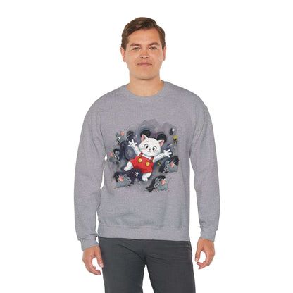 Watercolor Cat painting Unisex Crewneck Sweatshirt style 2