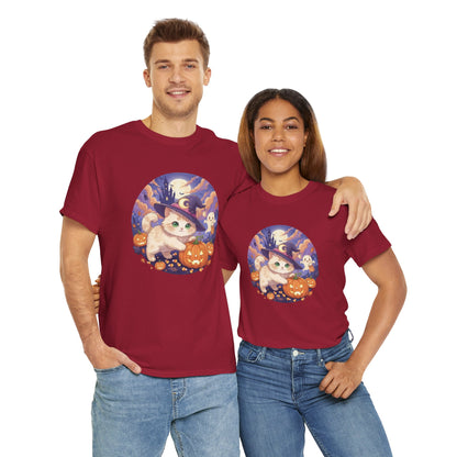 Halloween cute kitten anime style 1 Unisex Tee - Cute Cat T-Shirt for Pet Lovers, Cat Owners, Sports Enthusiasts, Gifts for Animal Lovers, Casual Everyday Wear