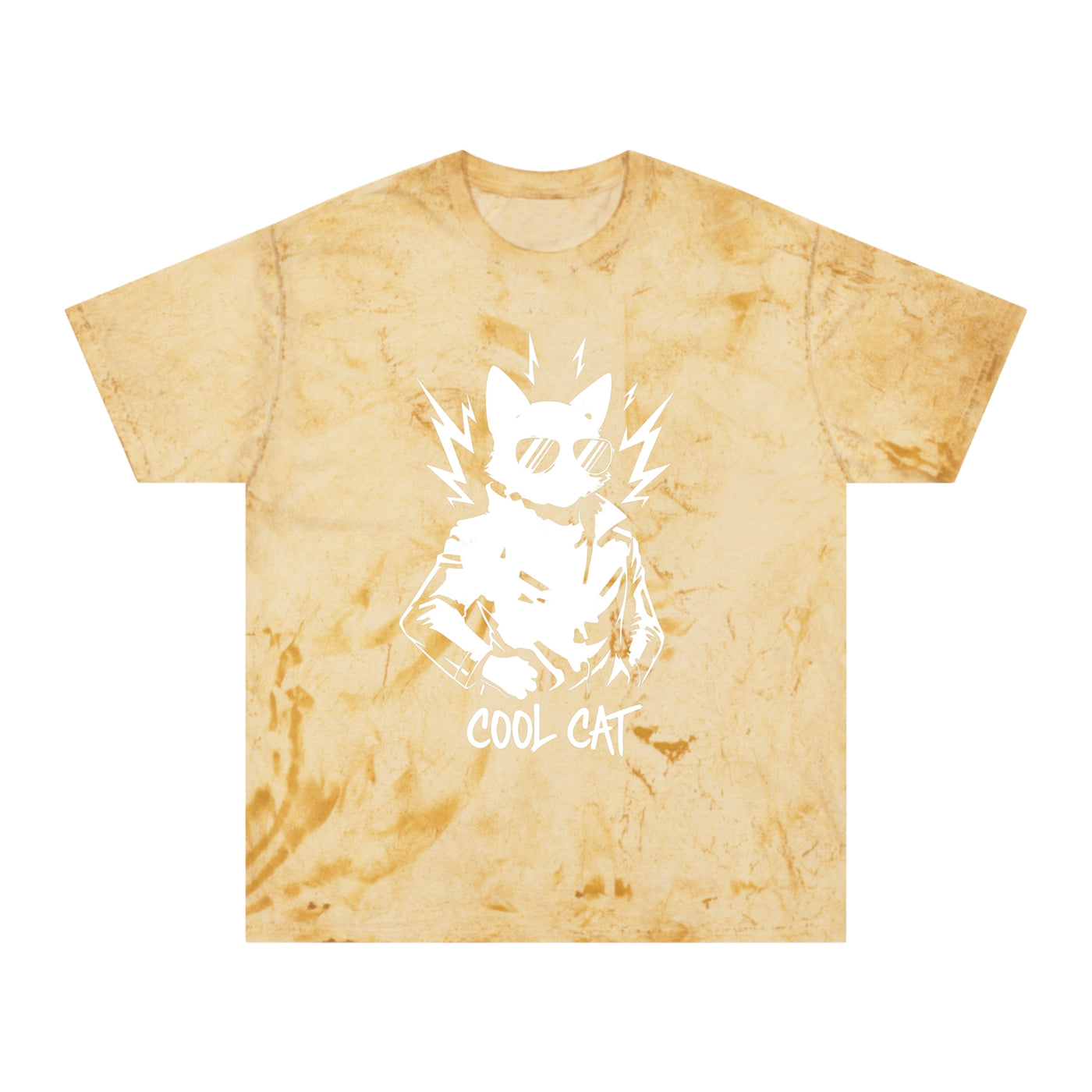 White Cool Cat Unisex T-Shirt - Vibrant Graphic Tee, Gift for Cat Lovers, Casual Wear, Streetwear, Unique Style
