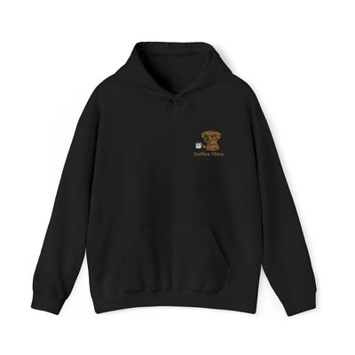 Coffee Time Dog Embroidered style 2 Unisex Pullover Hoodie