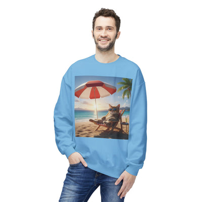 Beach Vibes Cat Crewneck Sweatshirt