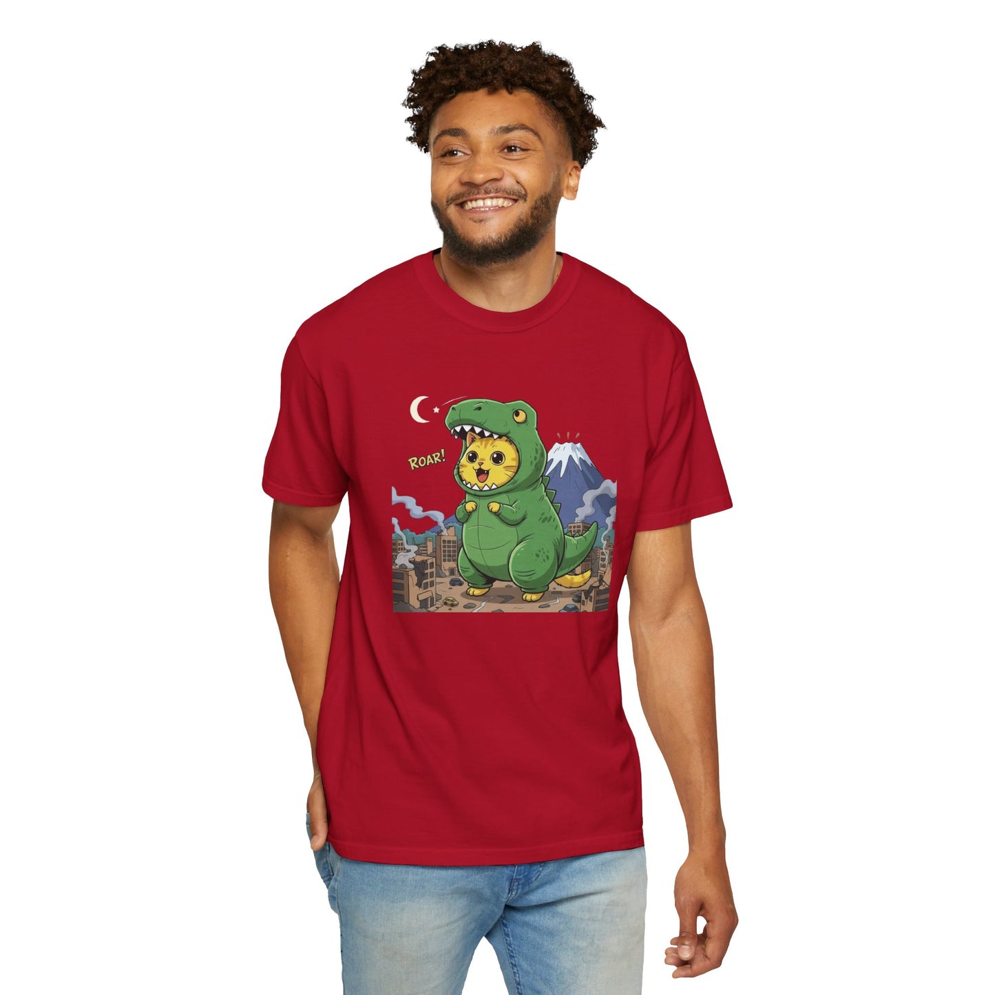 Cat cosplay Godzilla Funny Design Unisex T-Shirt style 1