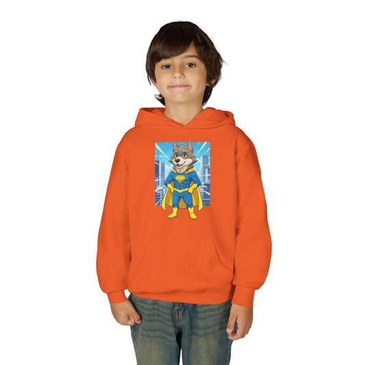 Dog cosplay Superman Funny Design Unisex Kids Hoodie style 1