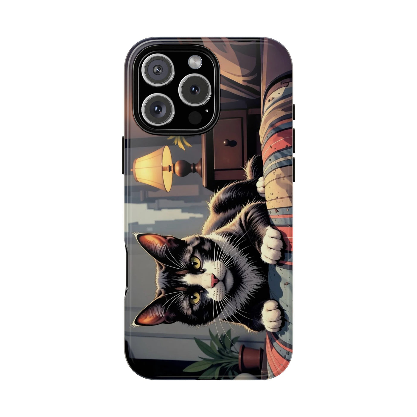 Cat on the bed - Tough Phone Case for Apple iPhone & Samsung Galaxy, Cute Pet Accessories, Gift for Cat Lovers
