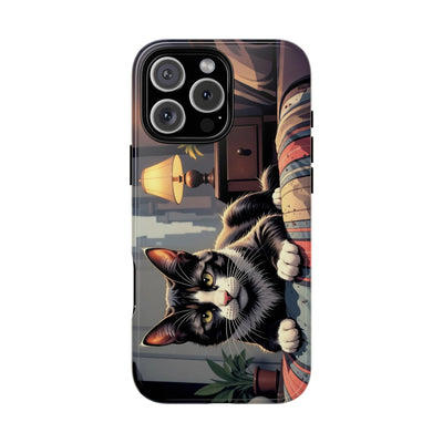 Cat on the bed - Tough Phone Case for Apple iPhone & Samsung Galaxy, Cute Pet Accessories, Gift for Cat Lovers