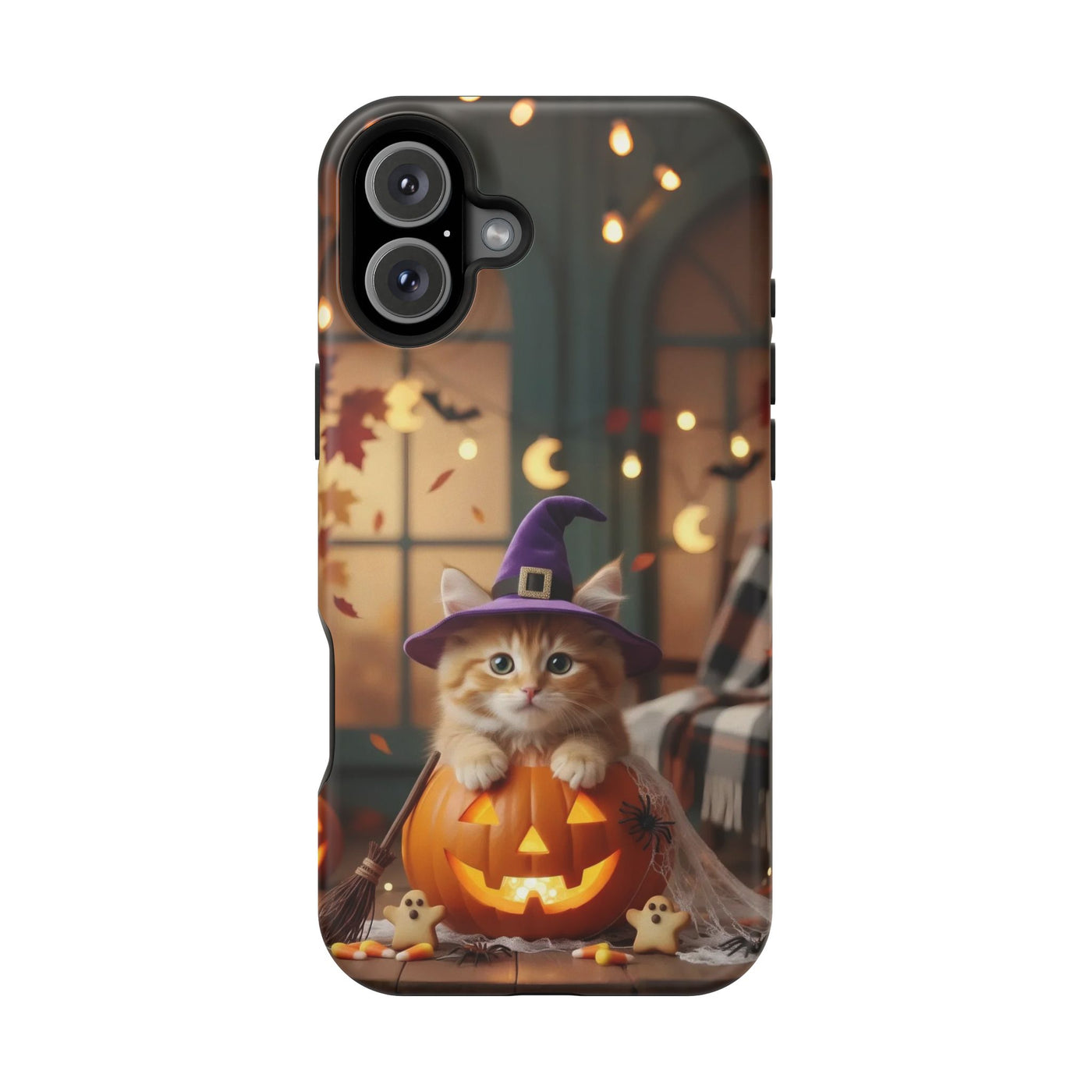 Halloween cute kitten photo style 1 Magnetic Phone Case, Cat Lover Gift, Impact-Resistant iPhone Case, Funny Pet Accessory, Unique Animal Design