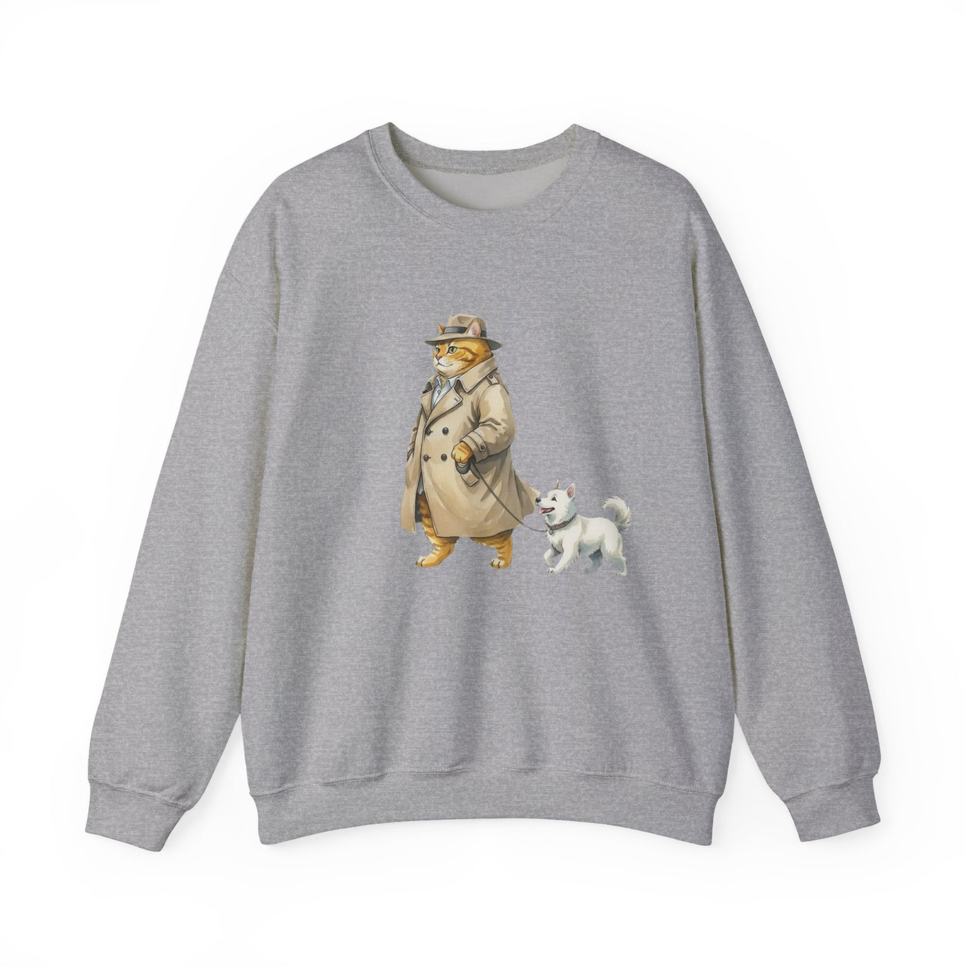 Watercolor painting style 11 Men & Women Cute Cat Pile Crewneck Sweatshirt