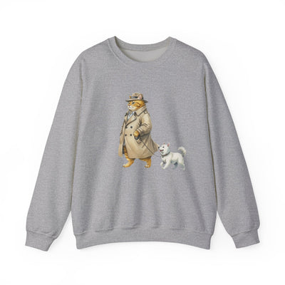 Watercolor painting style 11 Men & Women Cute Cat Pile Crewneck Sweatshirt