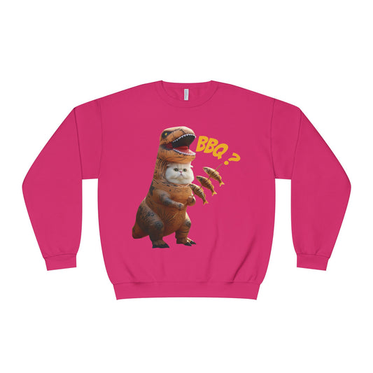 Tyrannosaurus Cat BBQ Unisex NuBlend Crewneck Sweatshirt