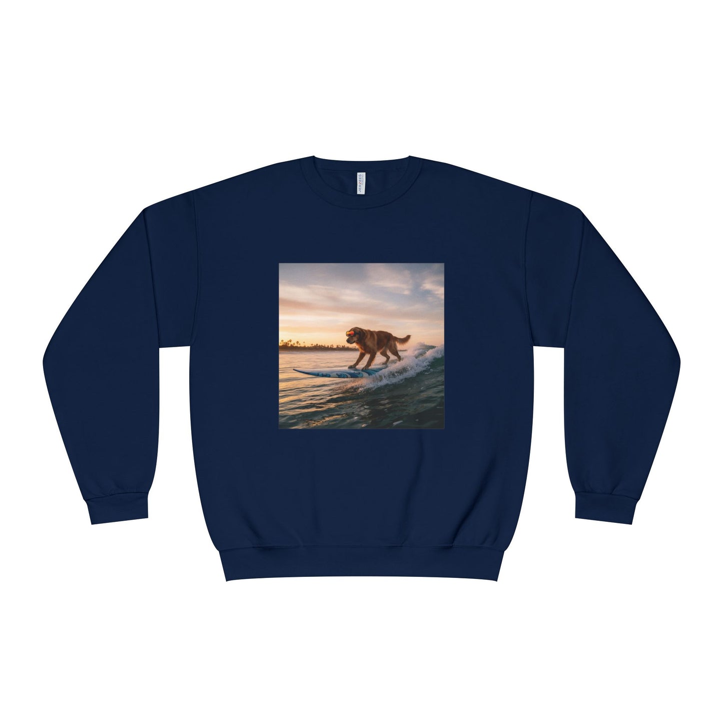 Surfing Dog Graphic Unisex NuBlend Crewneck Sweatshirt style 2