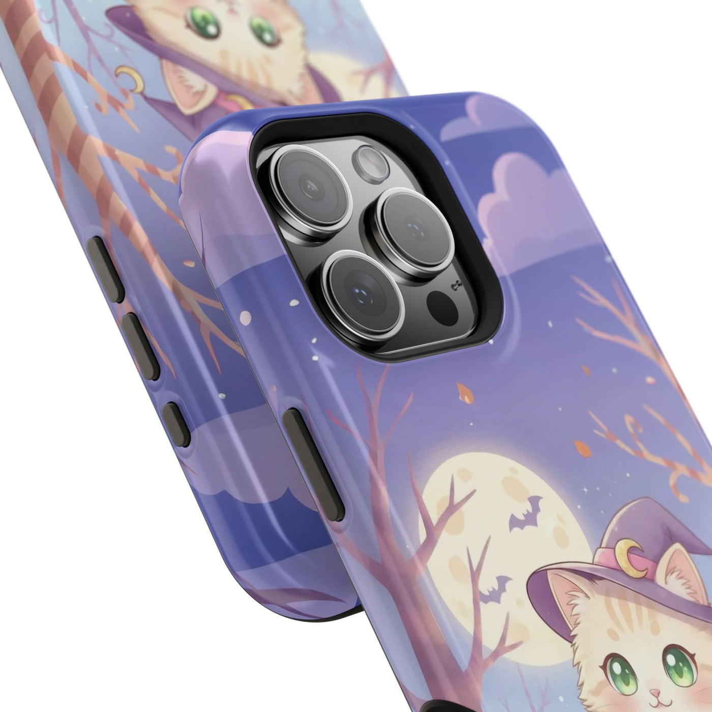 Halloween cute kitten anime style 1 Magnetic Phone Case, Cat Lover Gift, Impact-Resistant iPhone Case, Funny Pet Accessory, Unique Animal Design