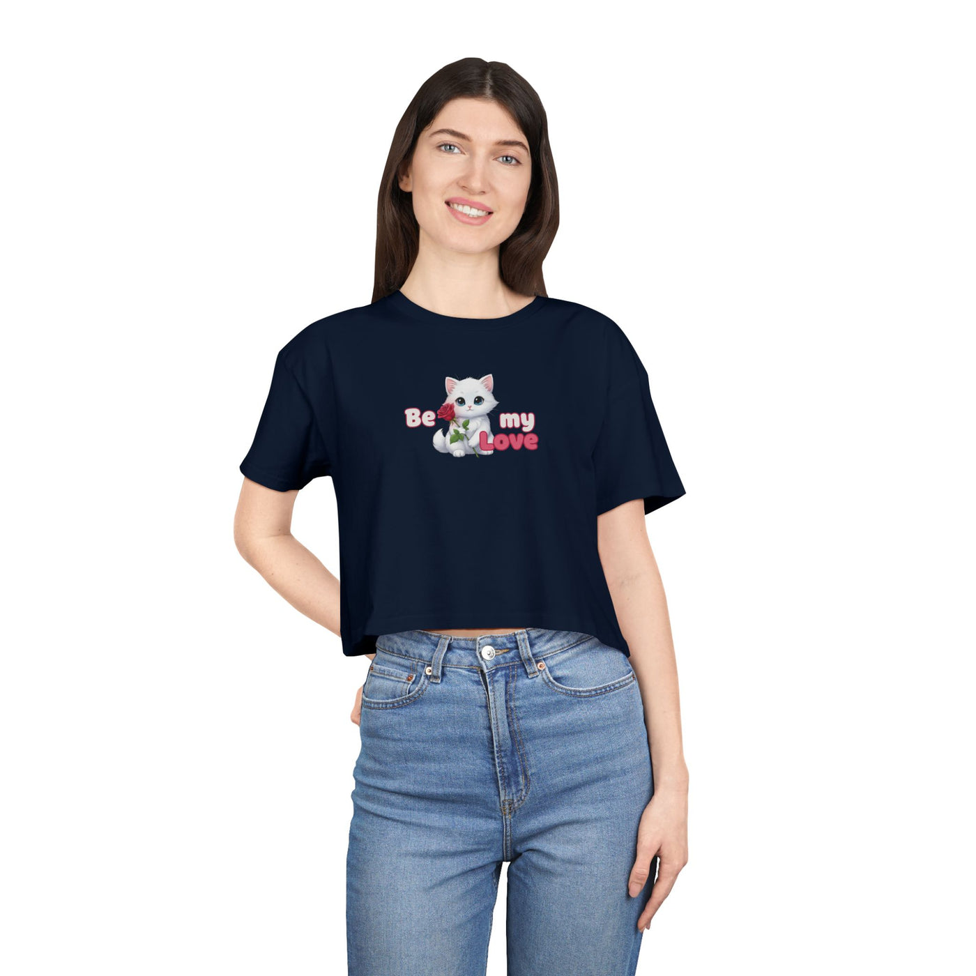 Cute Graphic Crop Tee - 'Be my Love', Women's Fashion, Gift for Animal Lovers, Casual Outfit, Summer Style, Funny Shirt