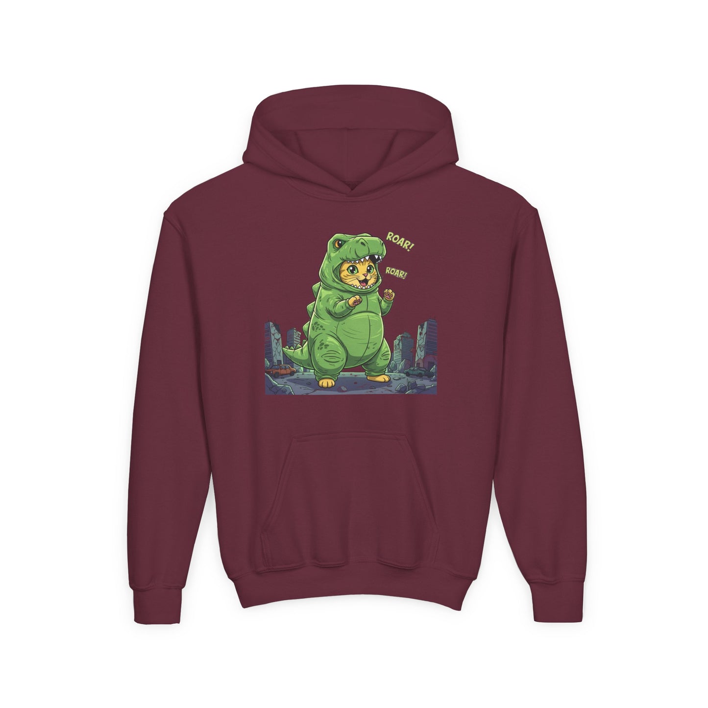 Cat cosplay Godzilla Unisex Kids Hoodie style 2