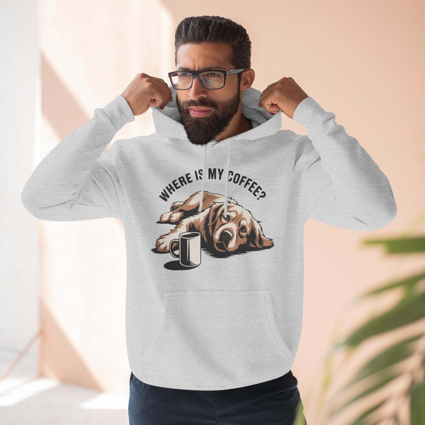 Where is my coffee Coffee-Loving Dog Fleece Pullover Hoodie style 1