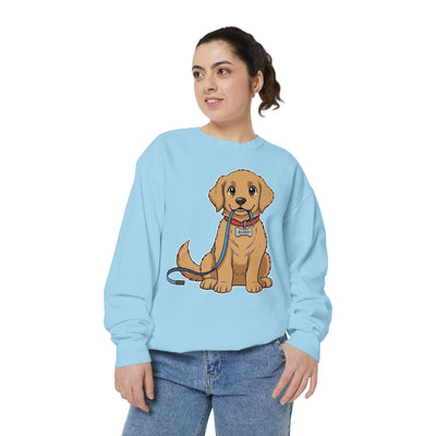 Cute Dog Walk Time style 2 Cozy Graphic Unisex Crewneck Sweatshirt