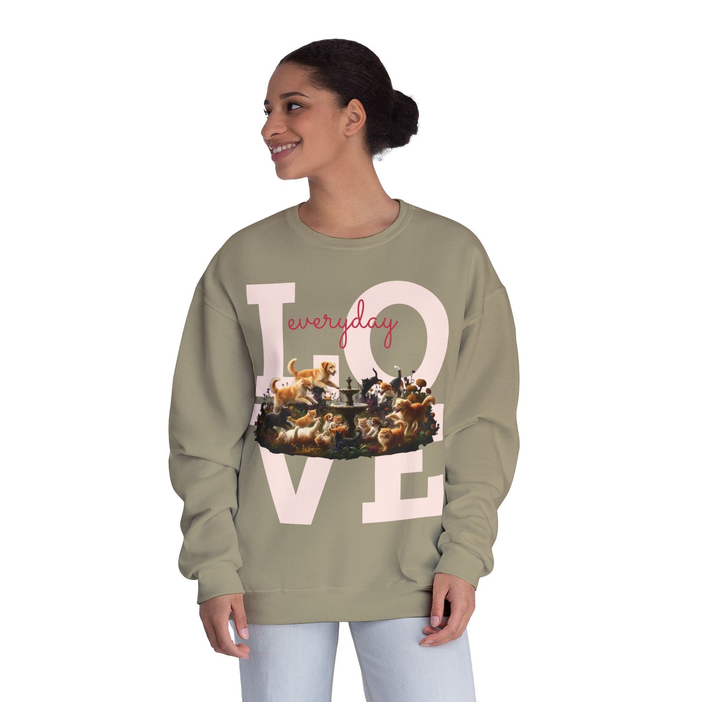 Love Everyday Cats & Dogs Unisex NuBlend Crewneck Sweatshirt