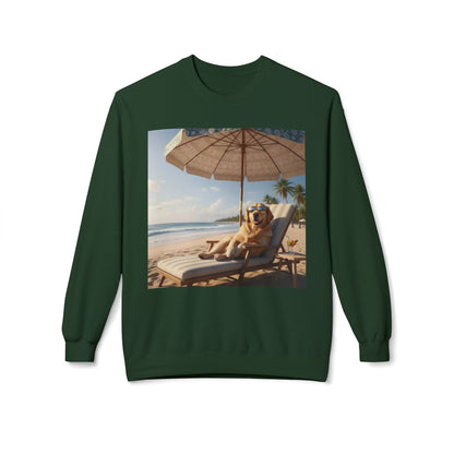 Beach Vibes Dog Graphic Unisex Crewneck Sweatshirt