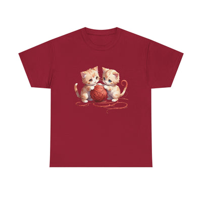 Playful Cats Ball of Yarn Unisex Tee - Cute Cat T-Shirt for Pet Lovers, Cat Owners, Sports Enthusiasts, Gifts for Animal Lovers, Casual Everyday Wear