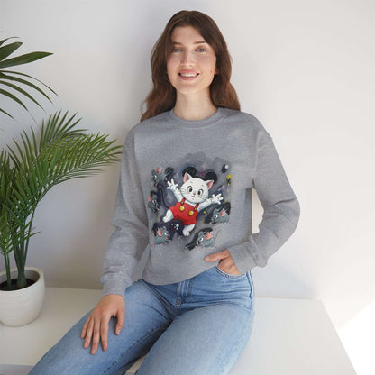 Watercolor Cat painting Unisex Crewneck Sweatshirt style 2