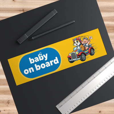 Baby on Board - Cat Driving Baby | Bumper Stickers