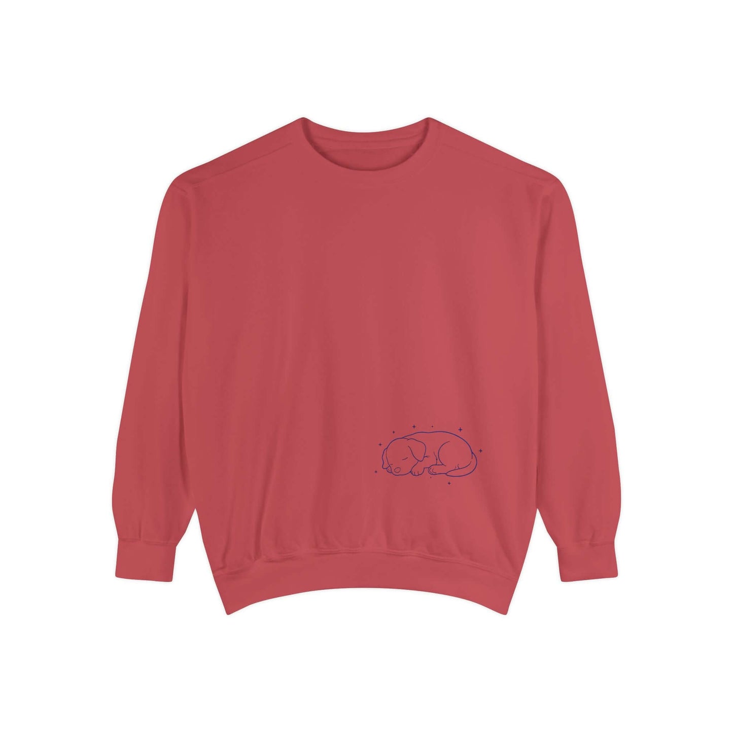Sleeping dog shadow Cozy Graphic Unisex Crewneck Sweatshirt - Blue