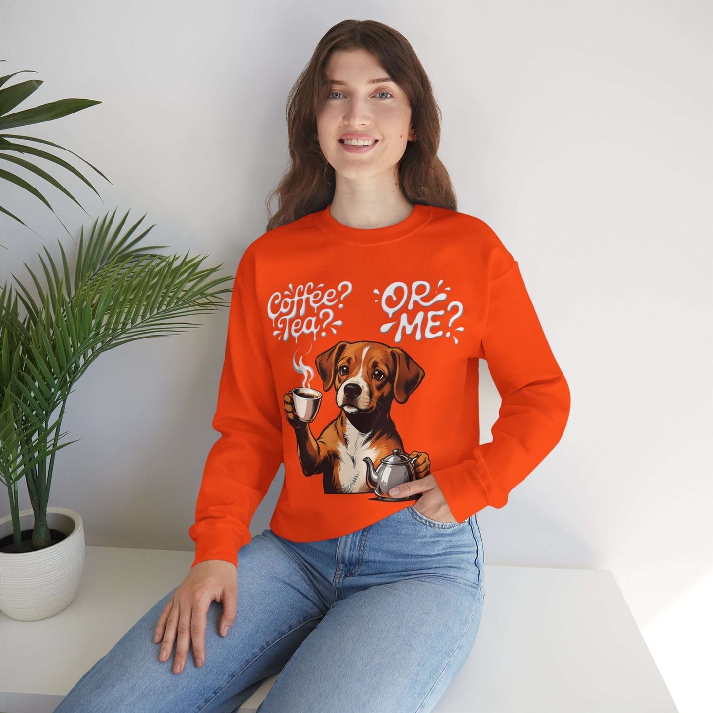 Coffee Tea Or Me - Dog Graphic Unisex Crewneck Sweatshirt