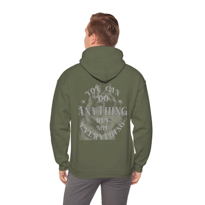 Dog Lover plus Slogan on Back Unisex Pullover Hoodie showing back design with inspirational quote.