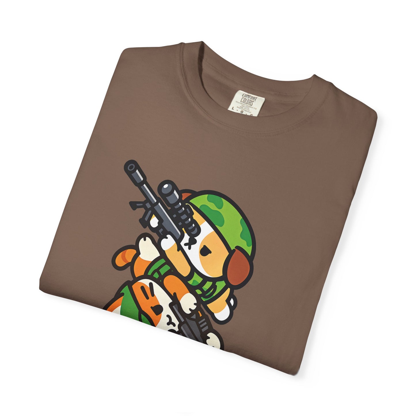 Cute Soldier Sniper Dog & Cat Unisex Graphic T-Shirt